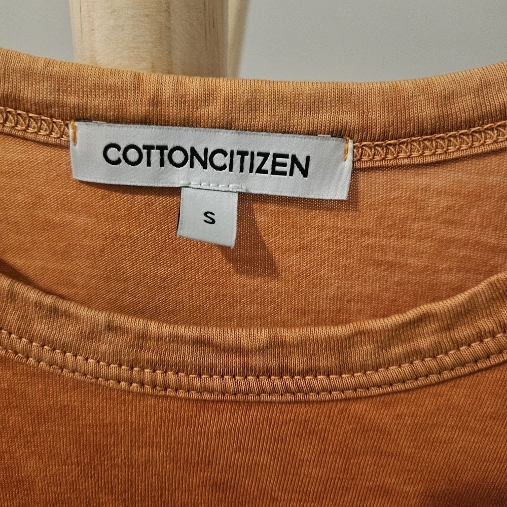 Cotton Citizen Sunset Orange Short Sleeve Tee, Size S - Picture 2 of 3